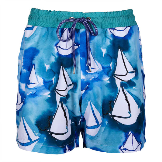 Anemoss Sailboats Men Swim Trunk