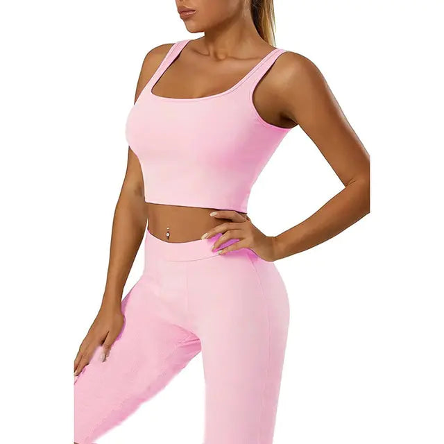 Gym Crop Top Leggings Set