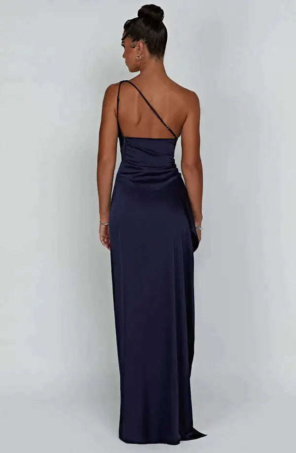 Satin One-Shoulder Prom Dress